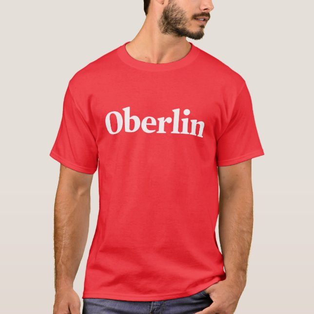 Camiseta T-Shirt Vermelho do Oberlin Clássico (Frente)