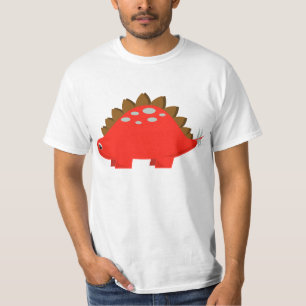 Camiseta T-shirt vermelho do Stegosaurus