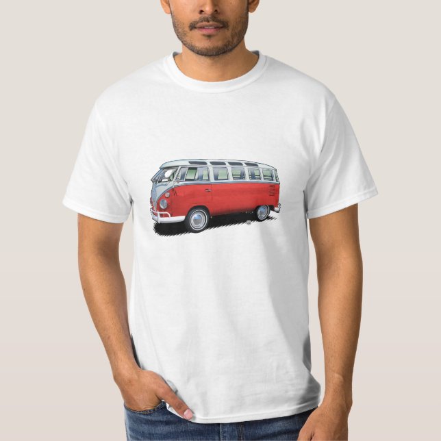 Camiseta T-shirt vermelho do transportador do ônibus de (Frente)