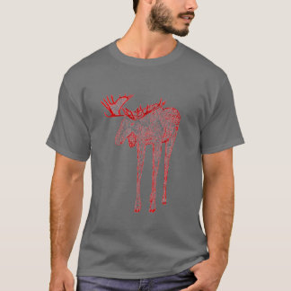 Camiseta t-shirt vermelho dos alces