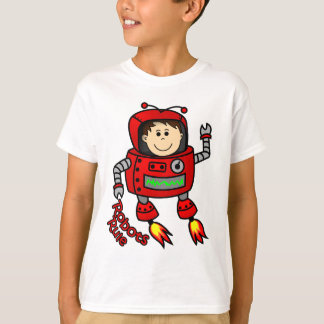 Camiseta t-shirt vermelho dos childs do robô