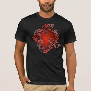 Camiseta T-shirt vermelho dos homens do Grunge do grifo da