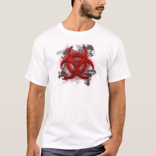 Camiseta T-shirt vermelho superior do Biohazard