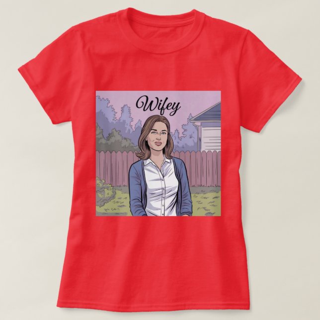 Camiseta T-Shirt Vermelho Wifey (Frente do Design)