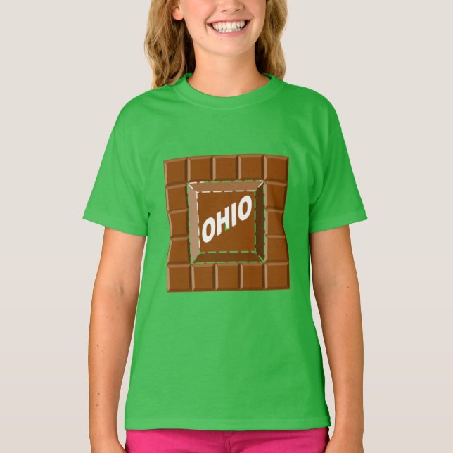 Camiseta T-shirt vert trèfle fille  CHOCOLAT  OHIO (Frente)