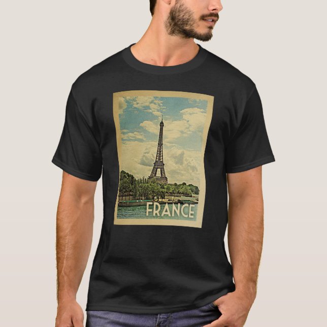 Camiseta T-shirt Viagens vintage da França (Frente)