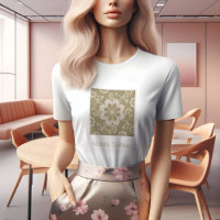 T-Shirt Vintage Ornamental Elegante Ouro