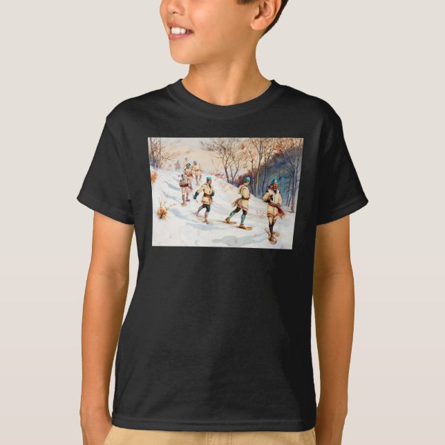 Camiseta T-Shirt "Vintage snow calçado Trek" (Frente)