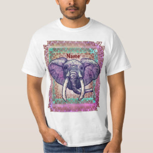 Camiseta T-shirt violeta da cara do elefante
