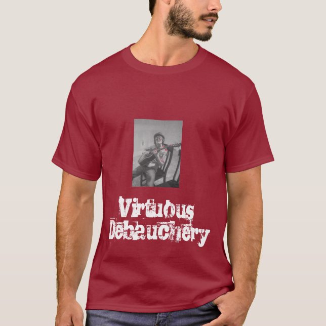 Camiseta T-shirt virtuoso da devassidão dos homens (Frente)