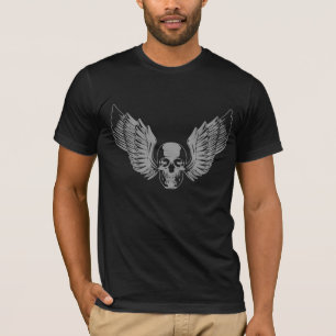 Camiseta T-shirt voado cinza do crânio