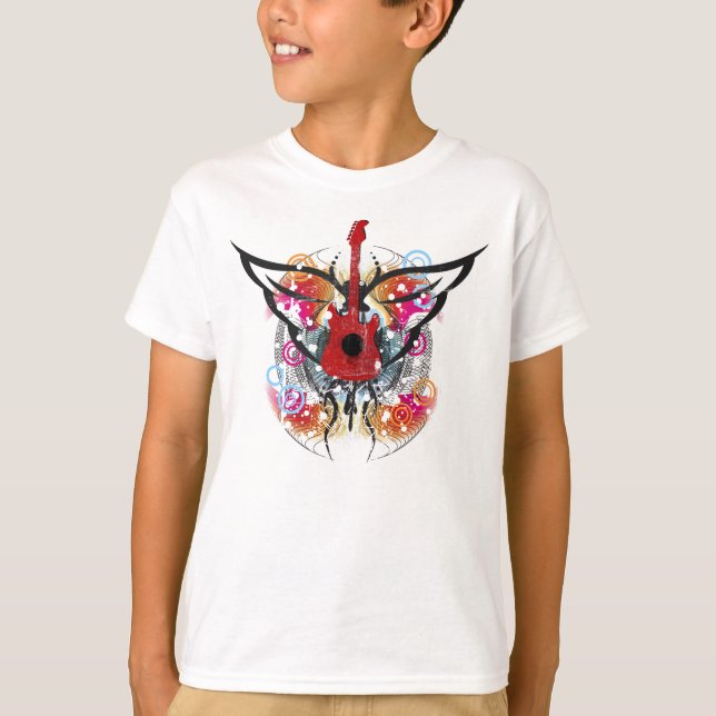 Camiseta T-shirt voado da guitarra (Frente)