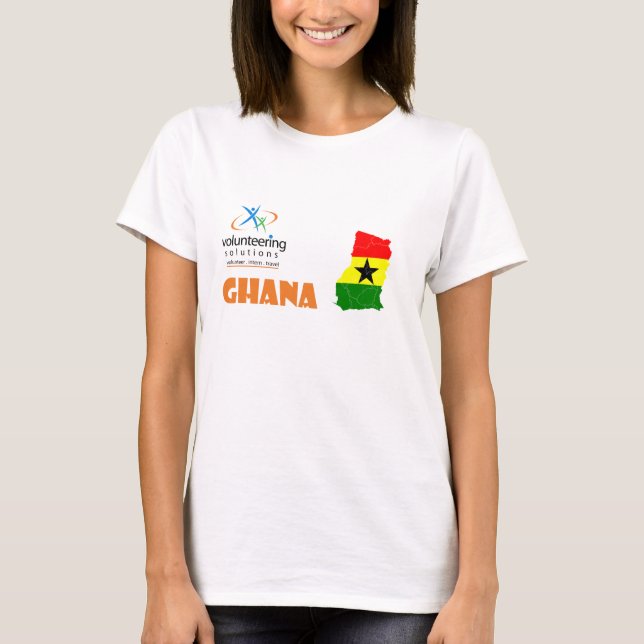 Camiseta T-shirt voluntário de Ghana - oferecendo soluções (Frente)