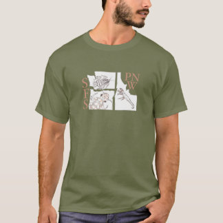 Camiseta T-Shirt washington E oregon P idaho T
