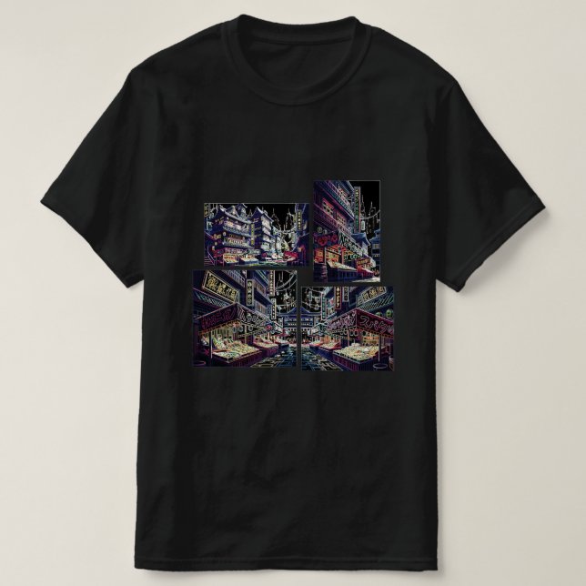 Camiseta T-Shirt Where Tradition Meets Neons Twilight (Frente do Design)