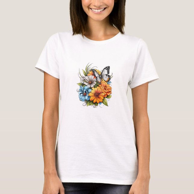 Camiseta T-Shirt Whimsy Butterfly Com Ala (Frente)