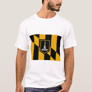 Camiseta T Shirt with Flag of Baltimore, Maryland, EUA