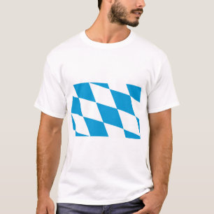 Camiseta T Shirt with Flag of Bavaria, Alemanha