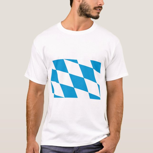 Camiseta T Shirt with Flag of Bavaria, Alemanha (Frente)