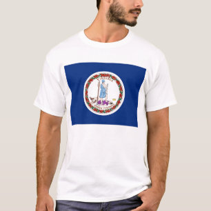 Camiseta T Shirt with Flag of Virginia State USA