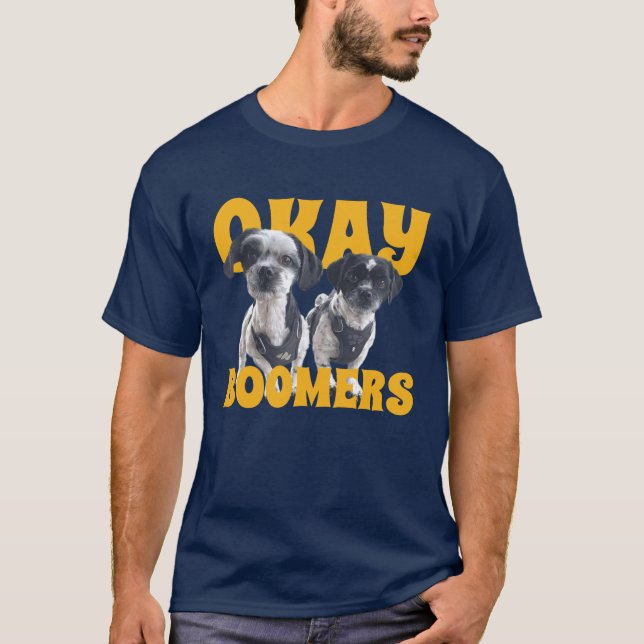 Camiseta T-SHIRT with two Boomers (little dogs) and text (Frente)