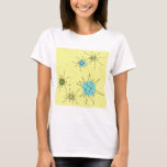 Camiseta T-Shirt Yellow Iconic Atomic Starbursts<br><div class="desc">Este padrão de T-Shirt Iconic Atômica Amarelo apresenta rajadas atômicas icônicas. Isso mesmo! A antiga escola, de cor amarela com pincéis de ouro é o pano de fundo perfeito para a vibrante turquesa, o aipo de salga, e os círculos verdes cor de pera de cozinha. As manchas de cor são...</div>