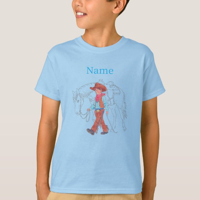 Camiseta T-Shirt Young Cowboy and Horse (Frente)