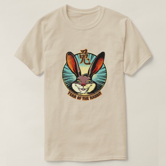 Camiseta T-Shirt Zodiac Chinês "Rabbit" (Frente do Design)