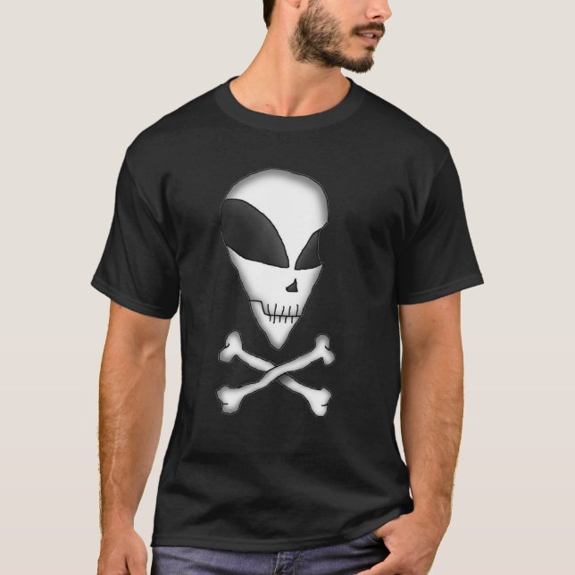 Camiseta T-shirt - Zona 51 aliens - Caveira e bósforos (Frente)