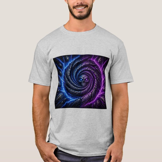 Camiseta T-ShirtFire vs Ice Skull Vortex Optical Illusion | (Frente)
