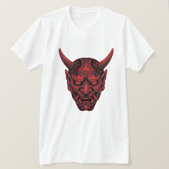 Camiseta T-ShirtJapanese Oni Mask – Traditional Mythical De (Frente do Design)