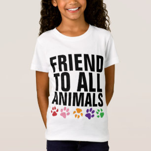 Camiseta T-Shirts amantes de os animais, AMIGO DE TODOS OS