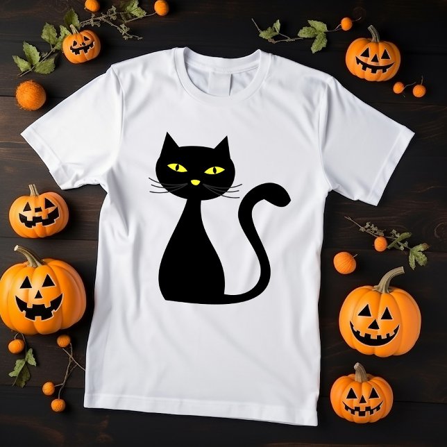 Camiseta T-shirts Black Cat Halloween (Criador carregado)