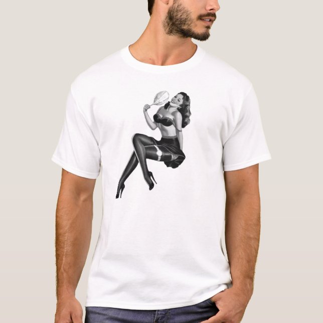 Camiseta T_Shirts Black White Pin up Girls (10) (Frente)