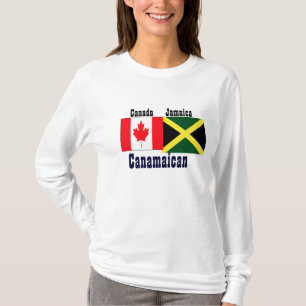 Camiseta t-shirts canadiana jamaicana com poder de duas raí