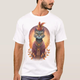 Camiseta T-Shirts cat em estilo boho