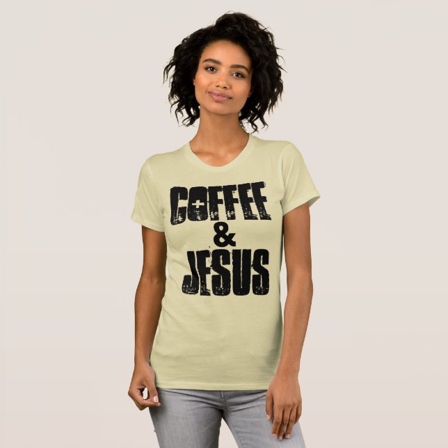 Camiseta T-shirts COFFEE & JESUS (Frente Completa)