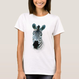 Camiseta T-shirts com retrato da cabeça-zebra