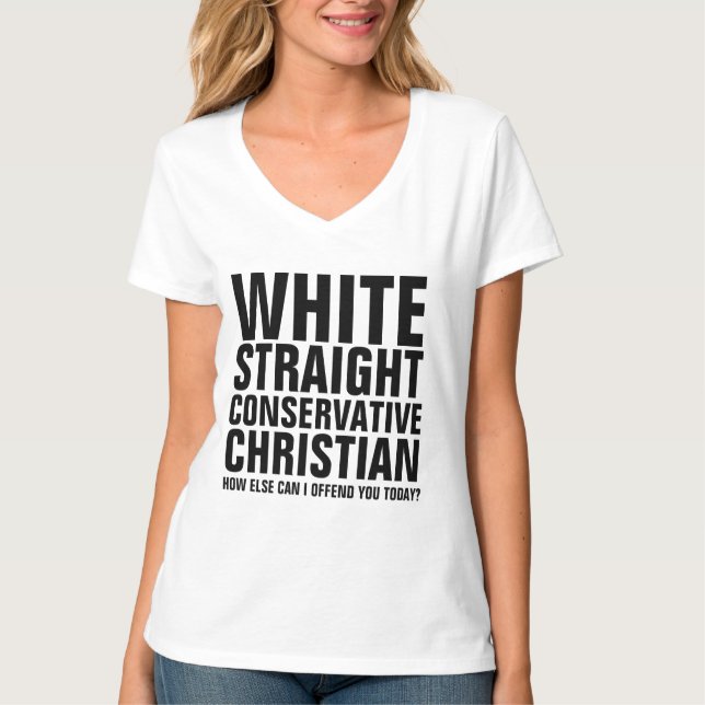 CAMISETA T-SHIRTS CRISTÃOS CONSERVADORES DO HETERO BRANCO (Frente)