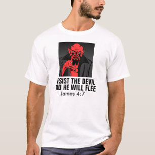Camiseta T-shirts cristãs, resiste ao diabo, James 4:7