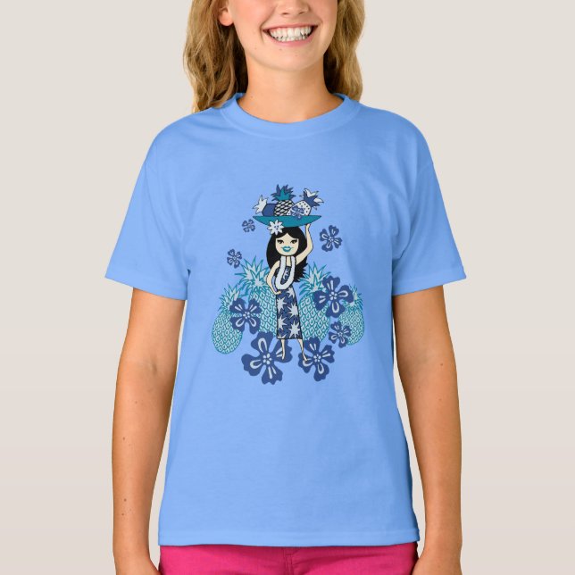Camiseta T-Shirts da Menina Pineapple Luau (Frente)