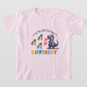 Camiseta T-Shirts das raparigas - Tudo bem ser diferente 🦕
