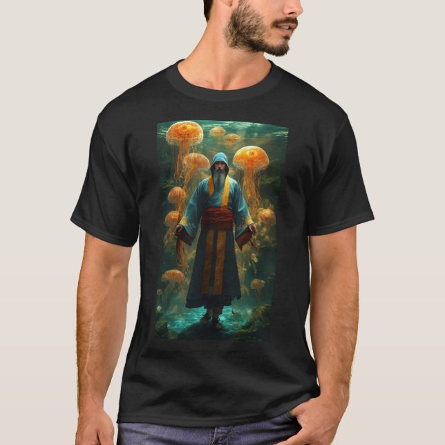 Camiseta T-Shirts de águas-vivas com legância etérea (Frente)