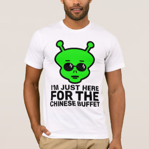 CAMISETA T-SHIRTS DE ALIENÍGENA DE BUFET CHINÊS