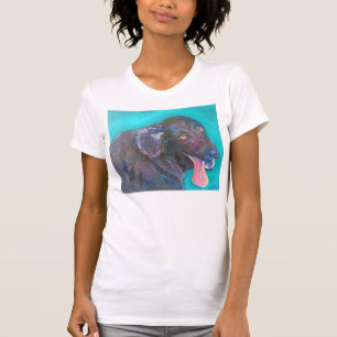 Camiseta T-Shirts de Arte de Cachorro Revestido Plana Preto