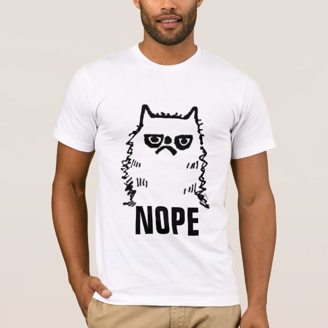Camiseta T-shirts de arte de gato irritado, T-shirts NOPE (Frente)