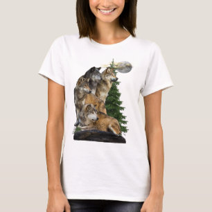 Camiseta t-shirts de arte de lobo