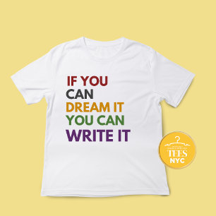 Camiseta T-shirts de citação do escritor caem em cores