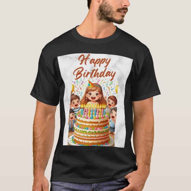 Camiseta t-shirts de feliz aniversário (Frente)