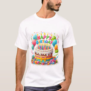 Camiseta T-Shirts de Feliz Aniversário Personalizadas do Za